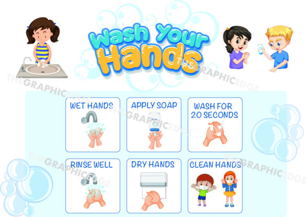 Hand Wash Sign for Children
