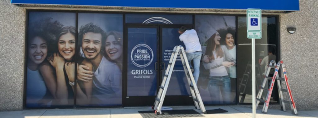 Perforated Window Signs and Installations 